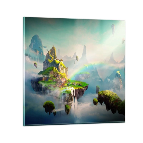 Cuadro sobre vidrio - Impresiones sobre Vidrio - El medio de la nada - islas flotantes - 30x30 cm