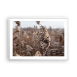 Póster en marco blanco - Es hora de volar con el viento - 70x50 cm