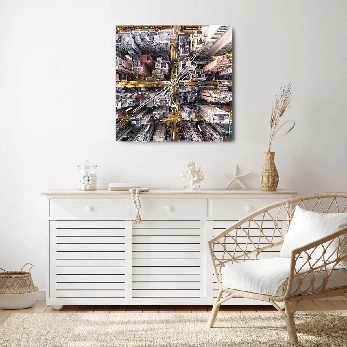 Reloj de pared - Reloj de vidrio - Saludos desde Hong Kong - 40x40 cm