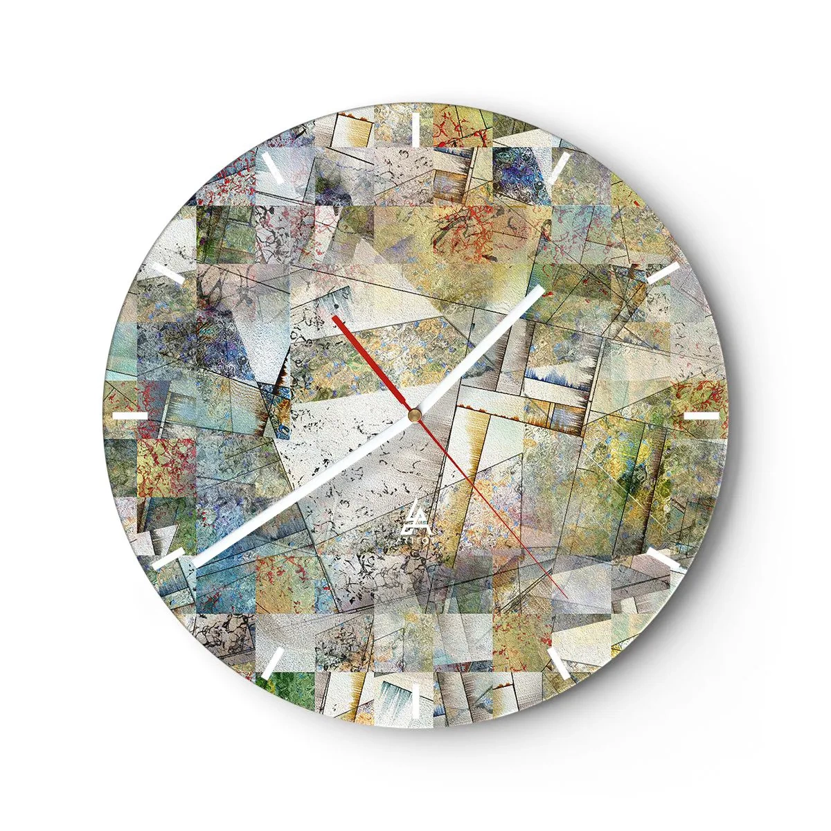 Reloj de pared - Reloj de vidrio - Remodelación geométrica - 40x40 cm