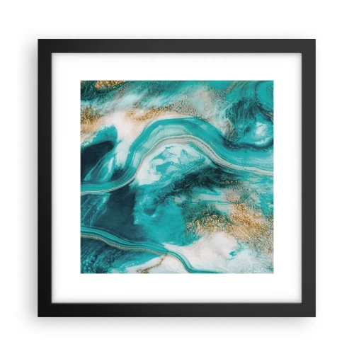 Póster en marco negro - Río de oro - 30x30 cm