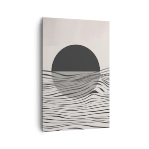 Cuadro sobre lienzo - Impresión de Imagen - Líneas abstractas y formas geométricas en colores apagados. - 80x120cm - Media composición - Decoración de pared moderna para salón y dormitorio ARTTOR