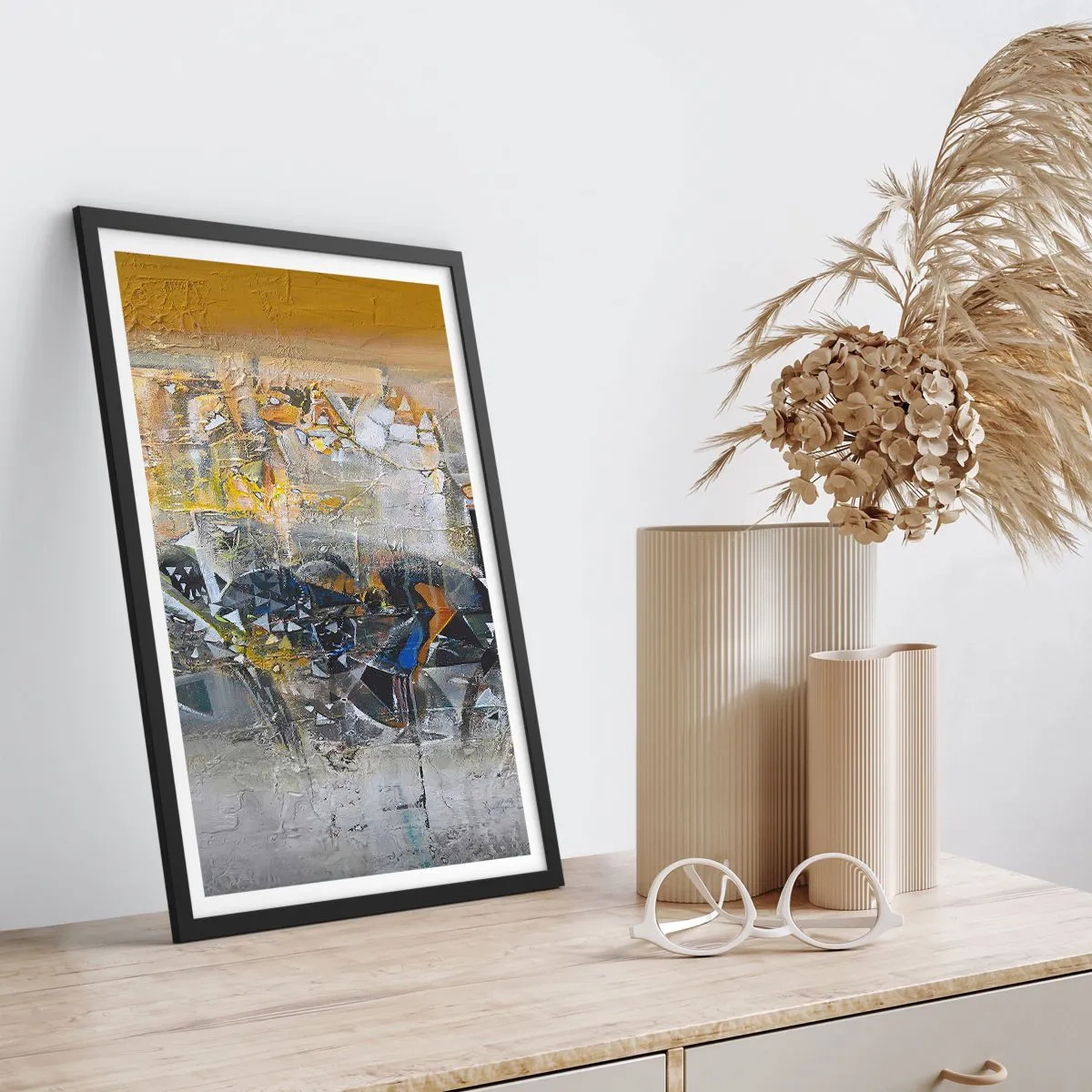 Póster en marco negro - Todo se pondrá en su sitio - 61x91 cm