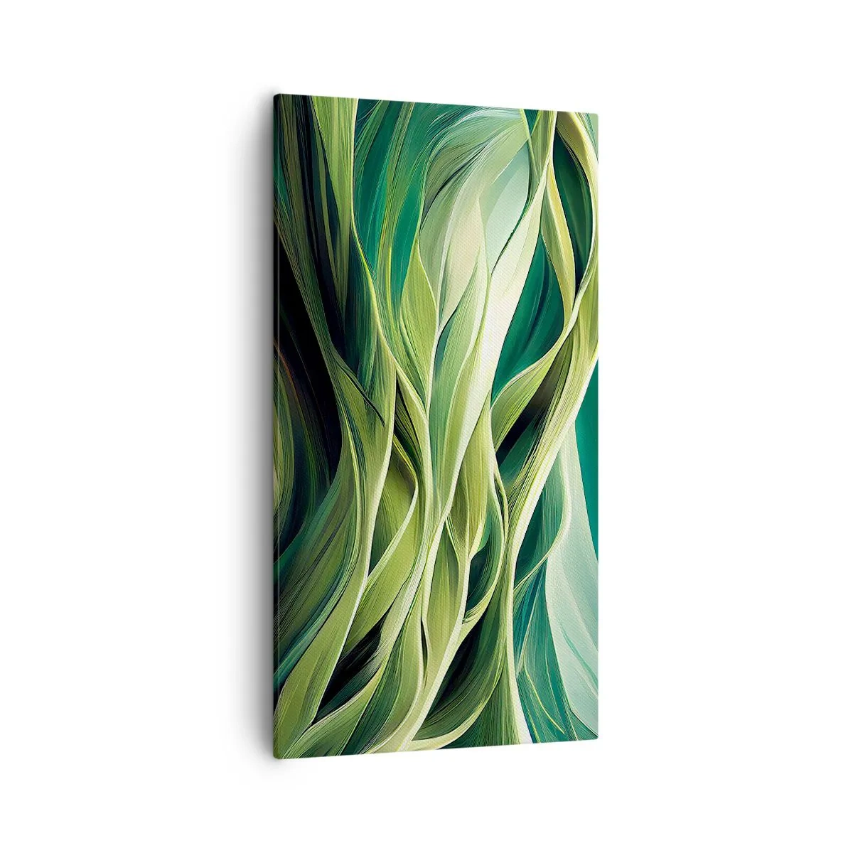 Cuadro sobre lienzo - Impresión de Imagen - Un juego abstracto de color verde - 55x100 cm