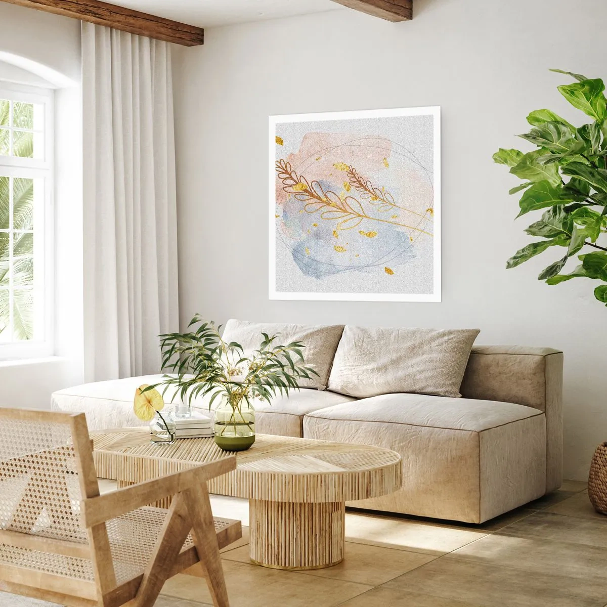 Póster - Ráfaga dorada - 40x40 cm