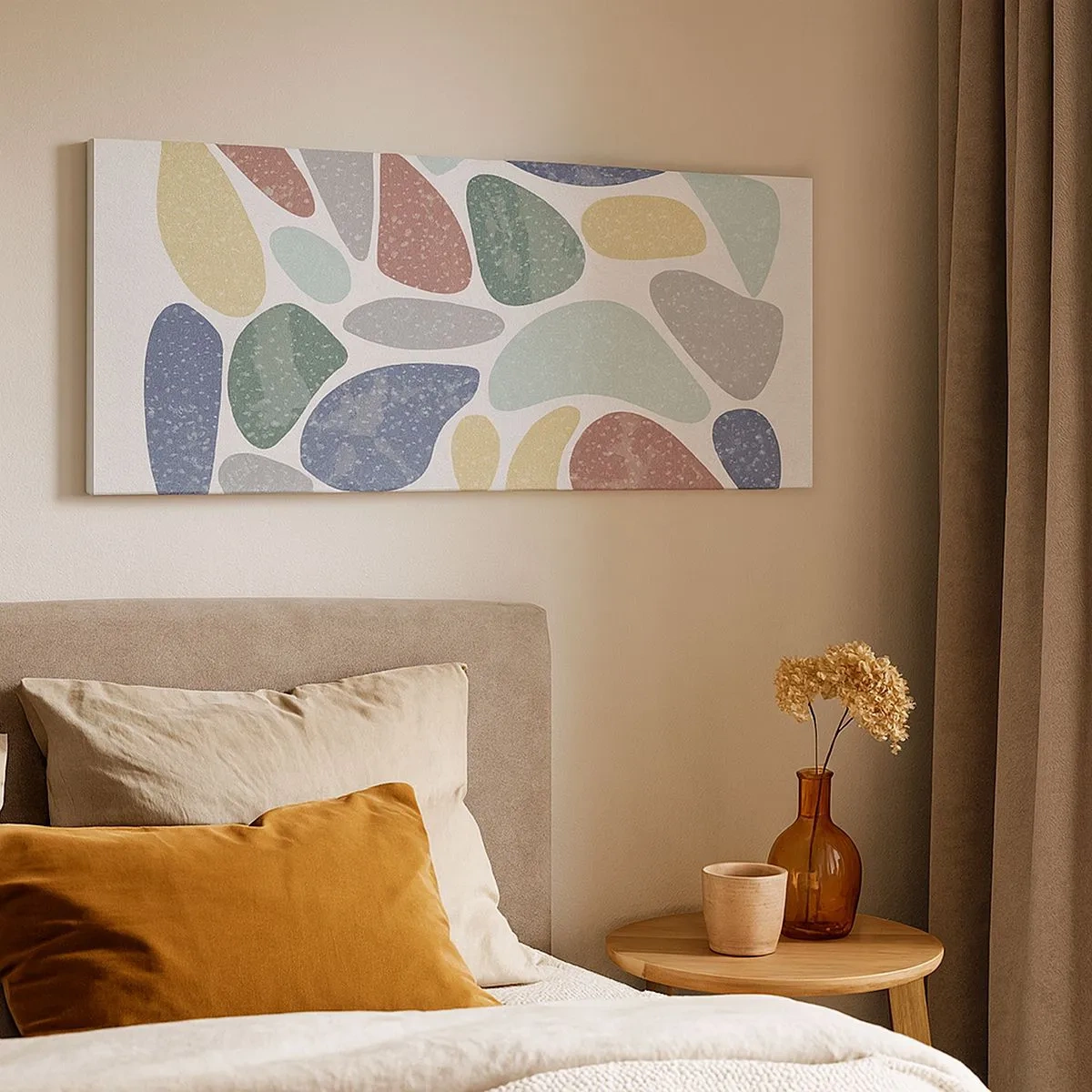 Cuadro sobre lienzo - Impresión de Imagen - Mosaico de colores empolvados - 100x40 cm