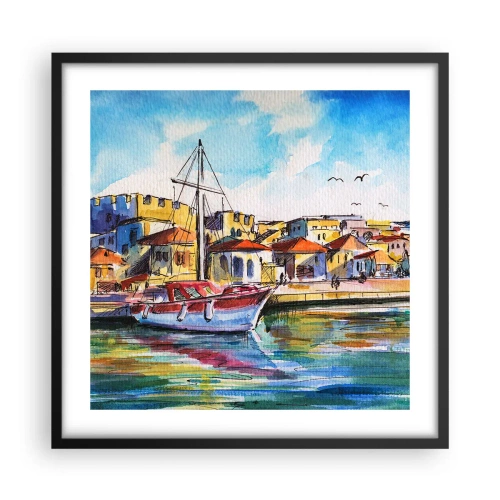 Póster en marco negro - Tarde de arco iris - 50x50 cm