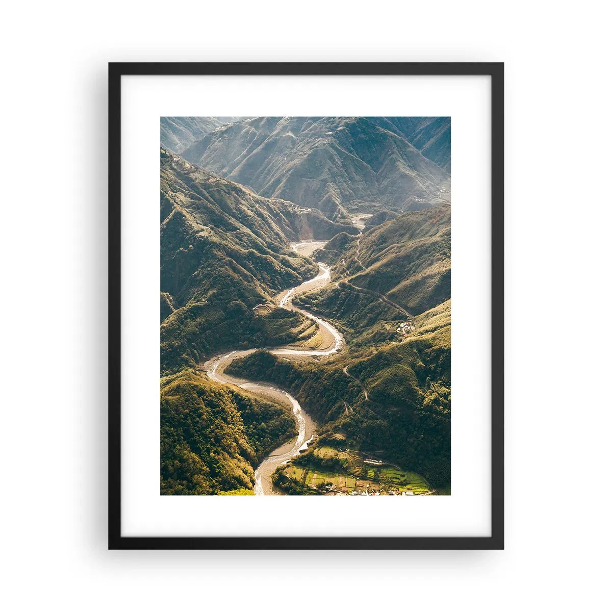 Póster en marco negro - Directamente desde el corazón de las montañas - 40x50 cm