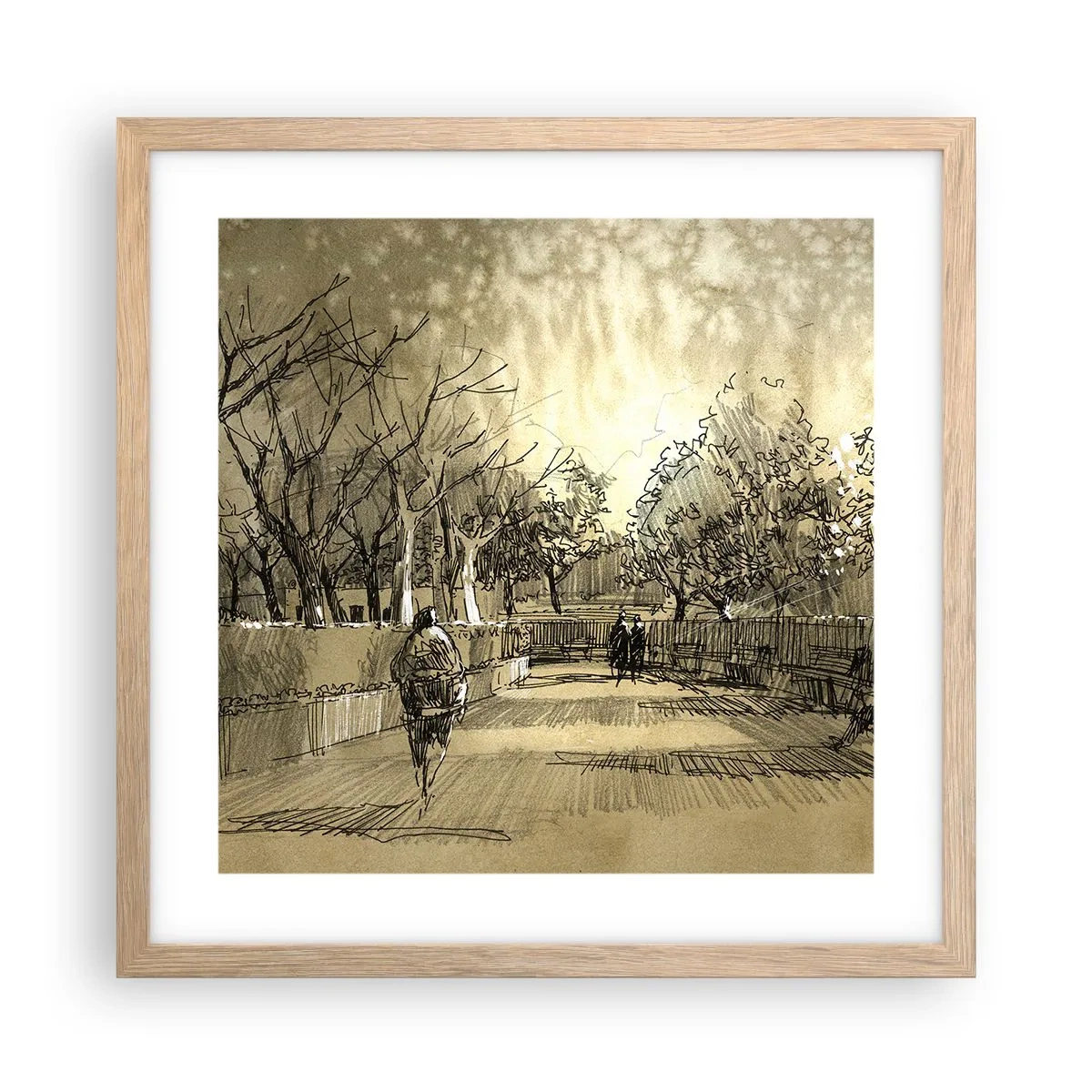 Póster en marco roble claro - Un momento hecho a pluma - 40x40 cm