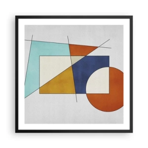 Póster en marco negro - Abstracción: diversión modernista - 60x60 cm
