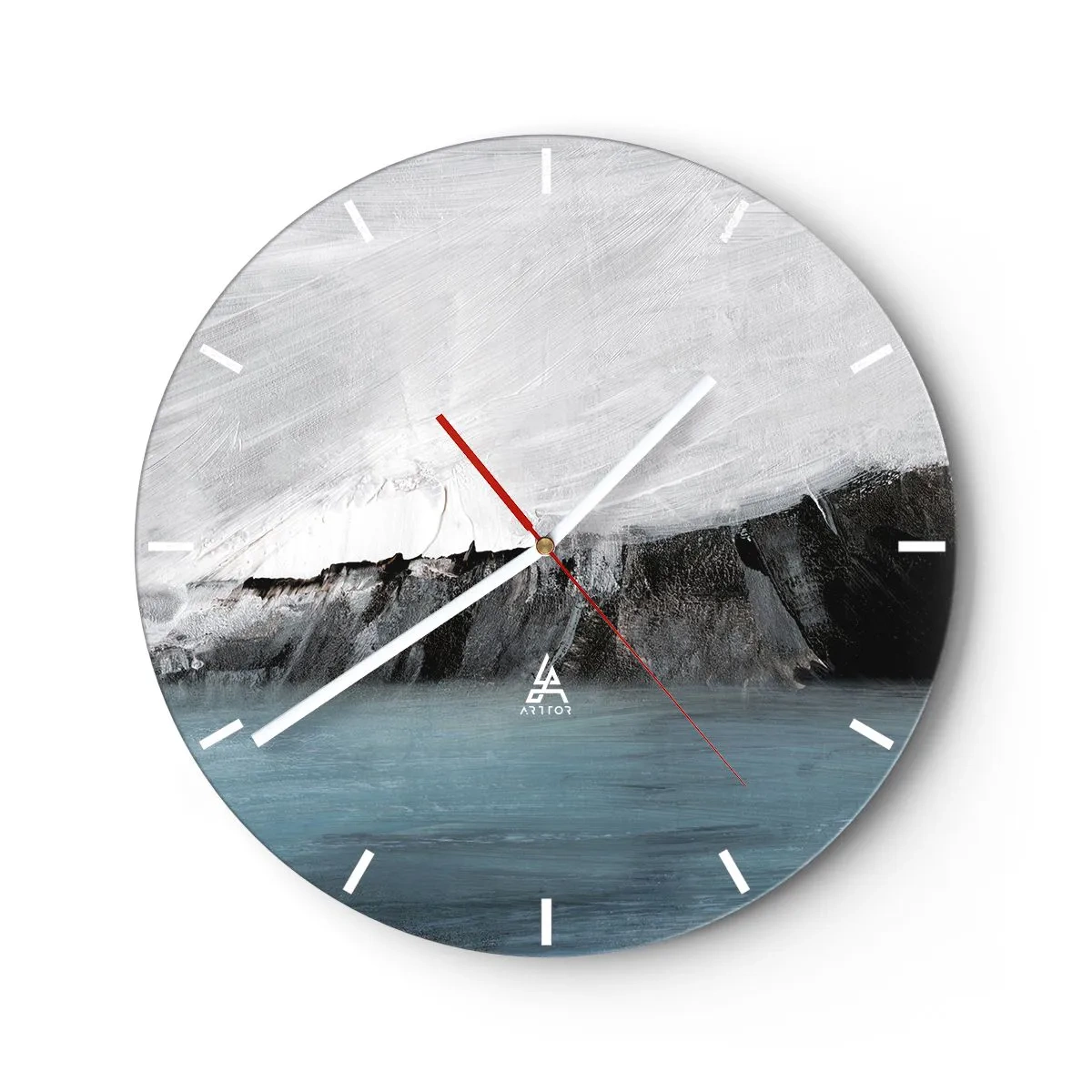 Reloj de pared - Reloj de vidrio - Agua - tierra: un choque de elementos - 30x30 cm