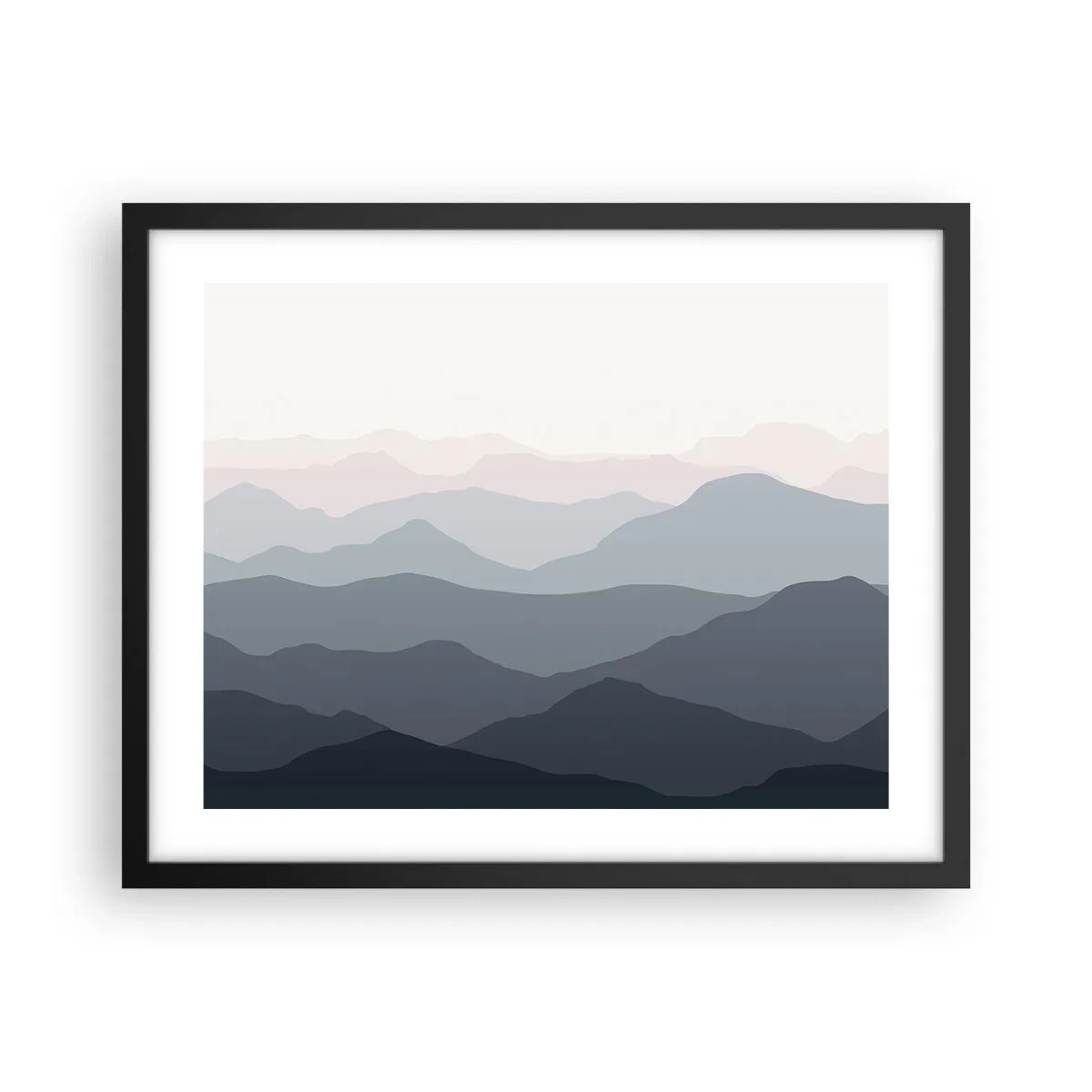 Póster en marco negro - Cordilleras a la vista - 50x40 cm