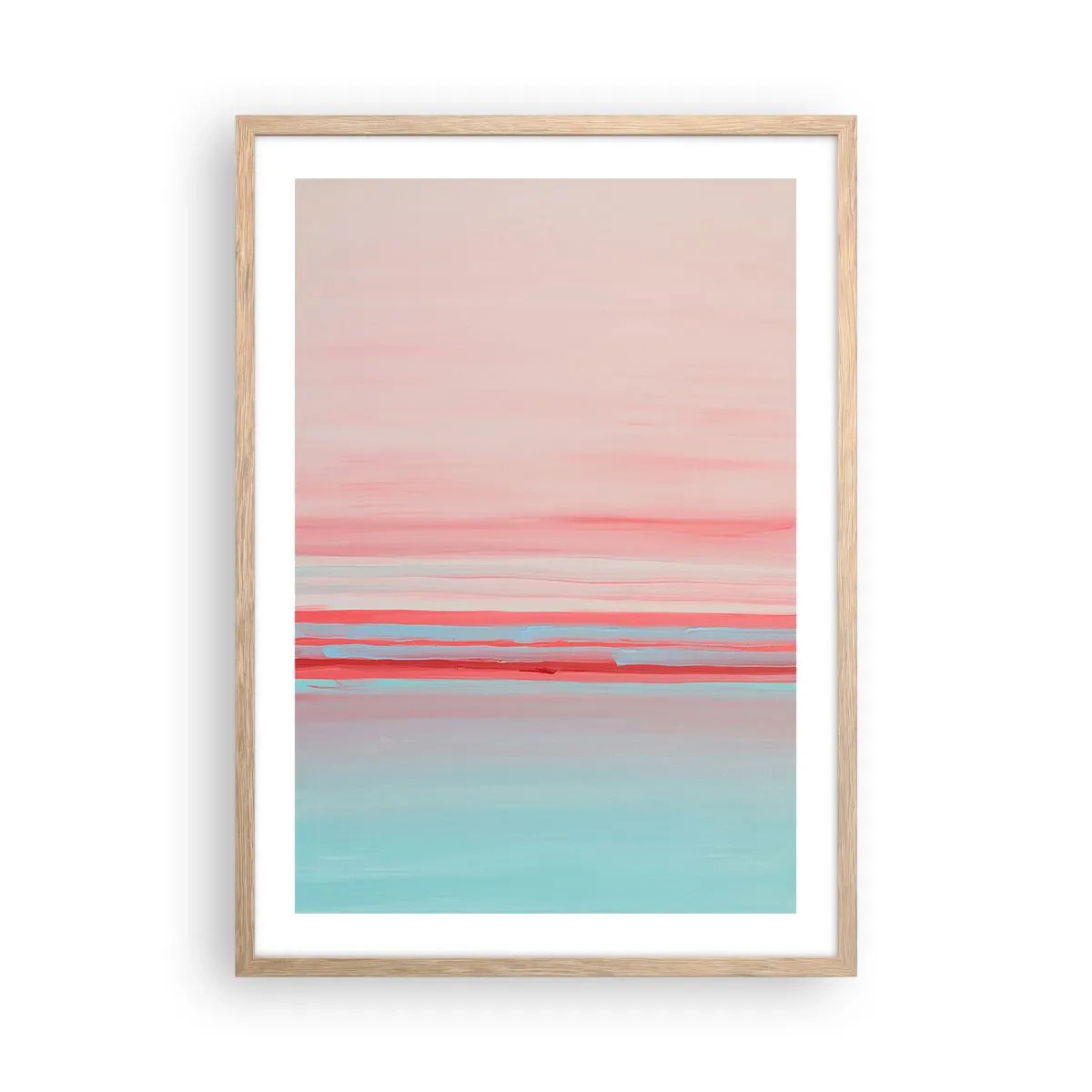 Póster en marco roble claro - Abstracción al amanecer - 50x70 cm