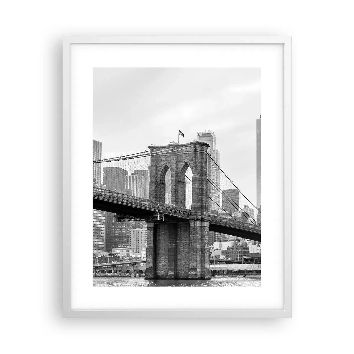 Póster en marco blanco - Vibraciones de Nueva York - 40x50 cm