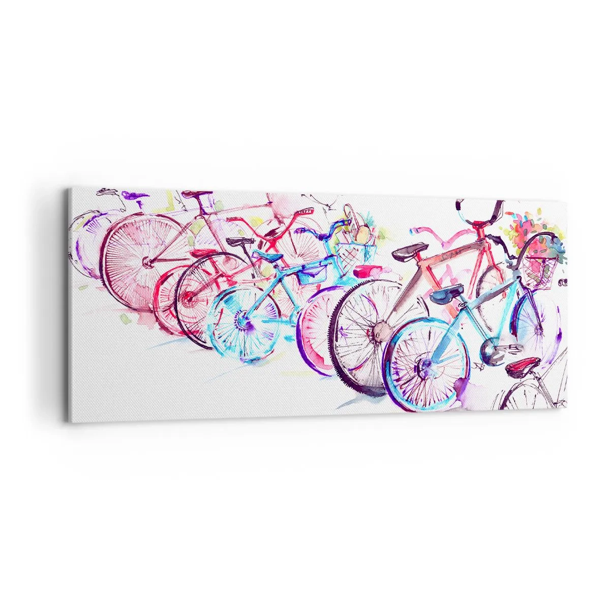 Cuadro sobre lienzo - Impresión de Imagen - Reunión de ciclistas - 100x40 cm