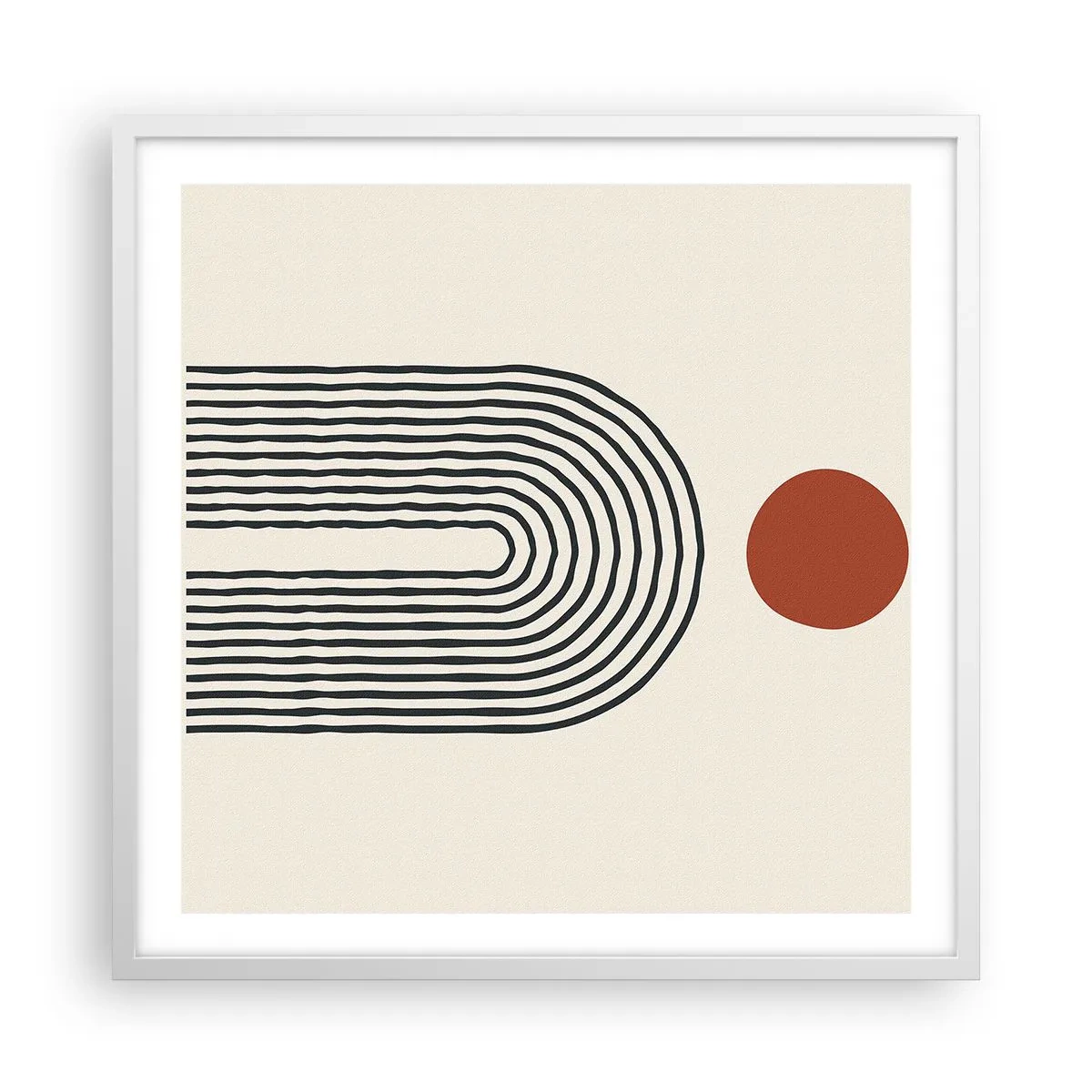Póster en marco blanco - Magnetismo de formas y colores - 60x60 cm