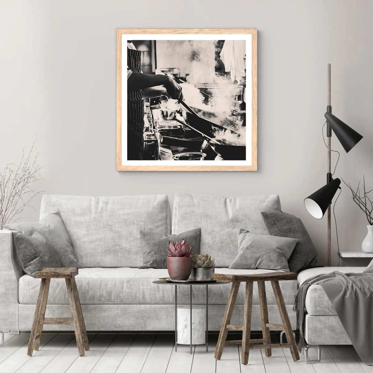 Póster en marco roble claro - Alquimia de sabores - 50x50 cm