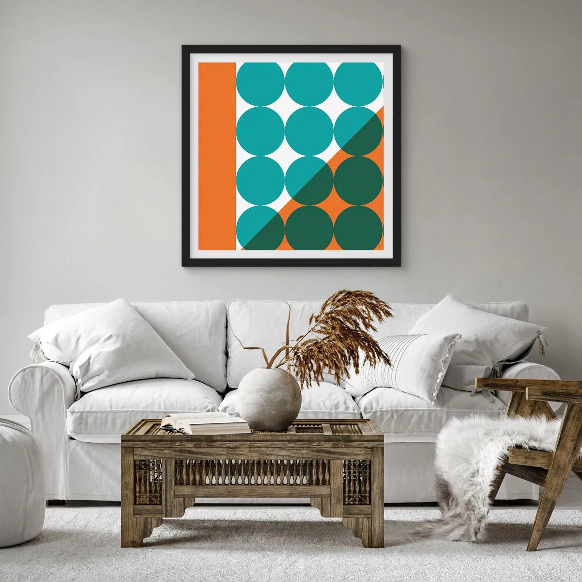 Póster en marco negro - Hacia arriba y en diagonal - 30x30 cm
