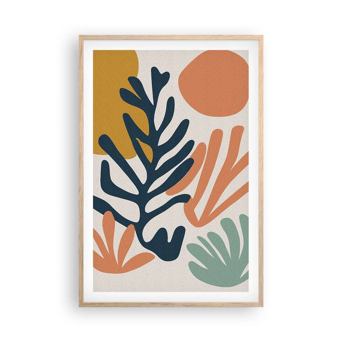 Póster en marco roble claro - Mares de coral - 61x91 cm