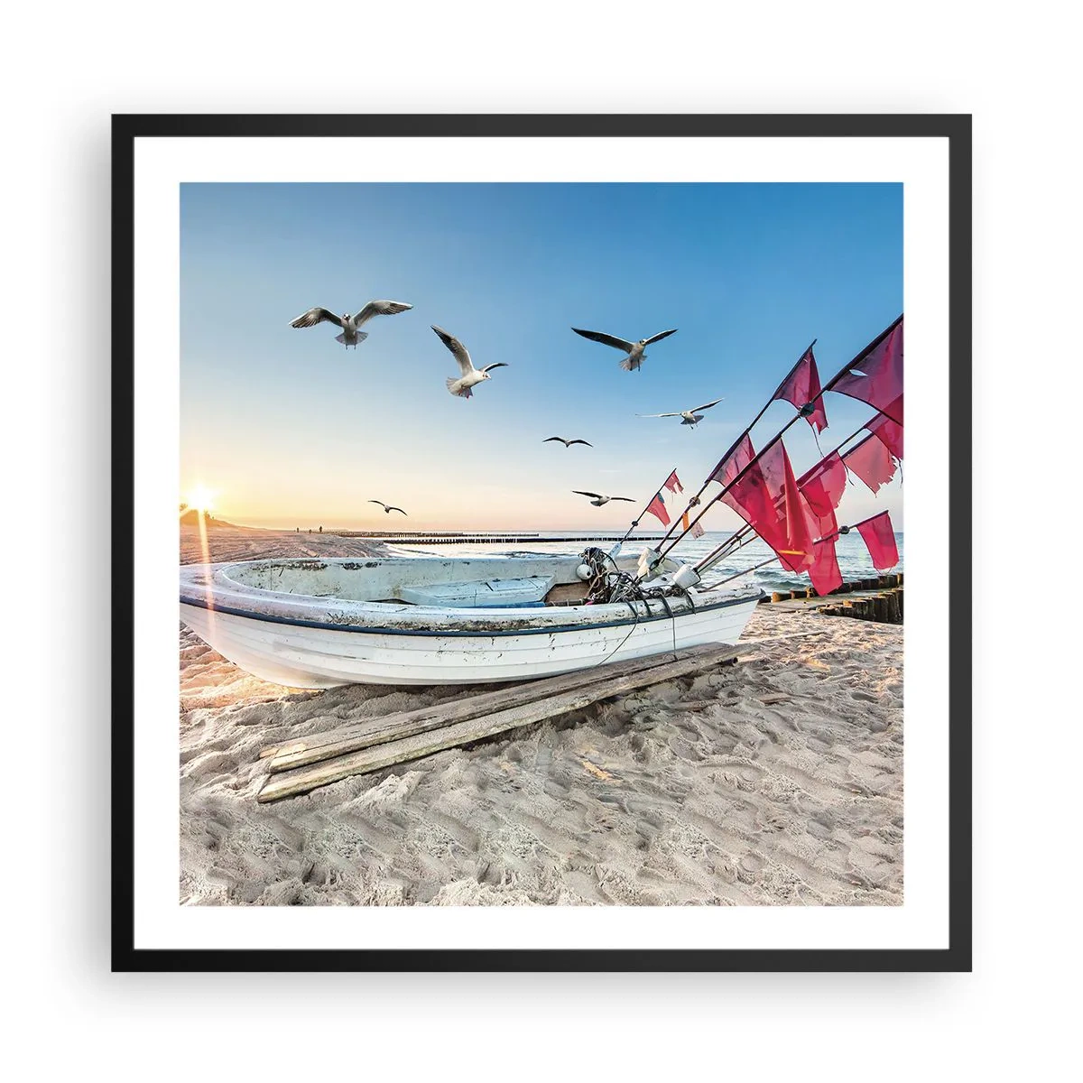 Póster en marco negro - Un merecido descanso - 60x60 cm