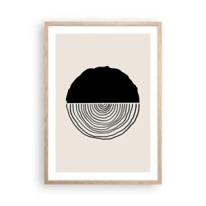 Póster en marco roble claro - Mitad y mitad - 50x70 cm