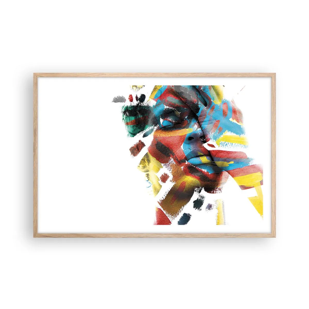 Póster en marco roble claro - Una personalidad colorida - 91x61 cm