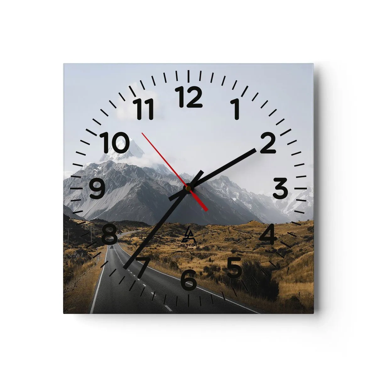 Reloj de pared - Reloj de vidrio - El camino al corazón de las montañas - 30x30 cm