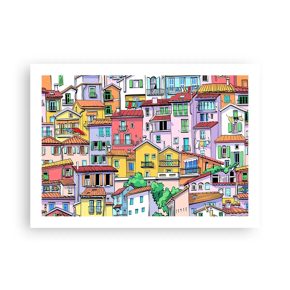 Póster - Ciudad alegre - 70x50 cm