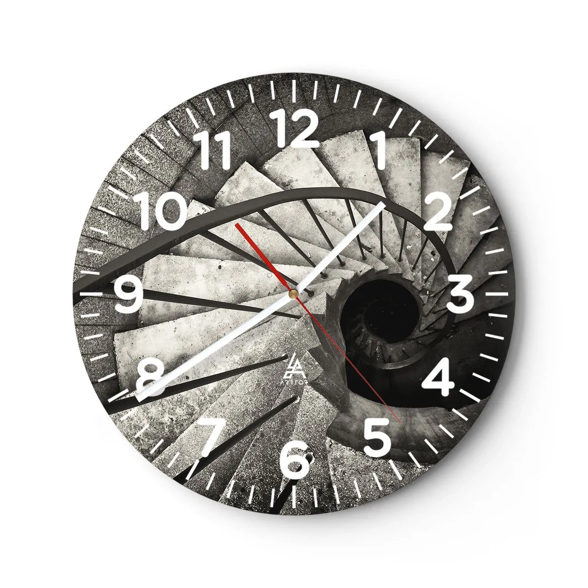 Reloj de pared - Reloj de vidrio - Escaleras arriba, escaleras abajo - 30x30 cm