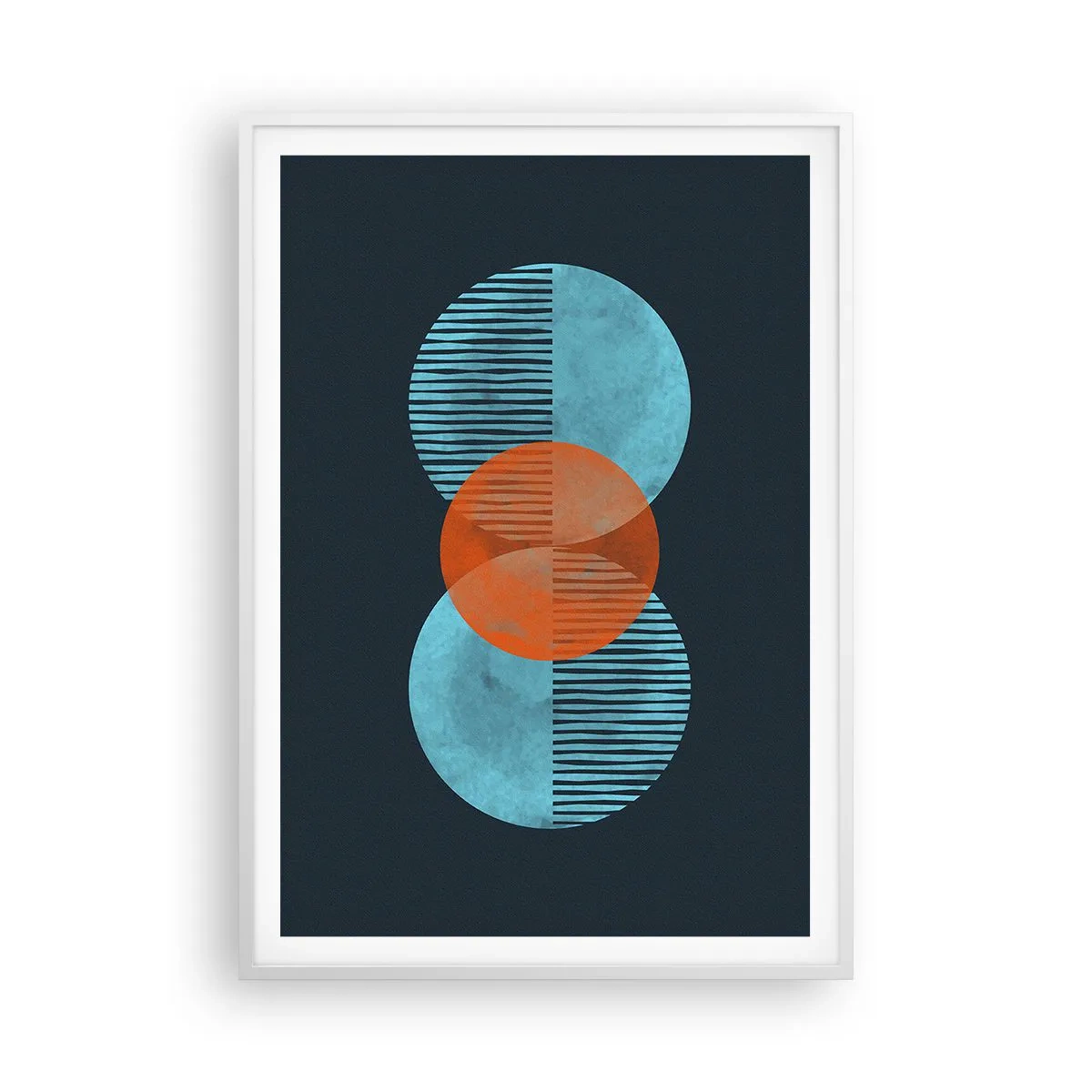 Póster en marco blanco - Composición simétrica - 70x100 cm