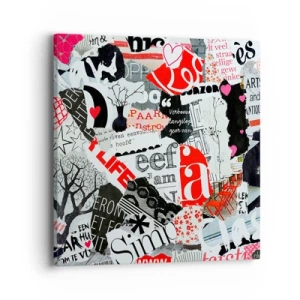 Cuadro sobre lienzo - Impresión de Imagen - Collage hipster - 40x40 cm