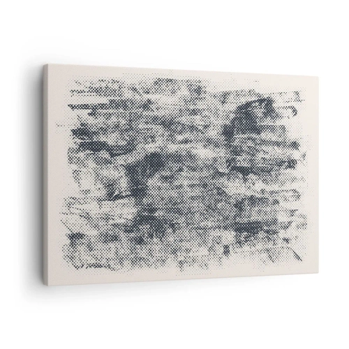 Cuadro sobre lienzo - Impresión de Imagen - Composición abstracta brumosa en tonos grises - 70x50cm - Composición brumosa - Decoración de pared moderna para salón y dormitorio ARTTOR