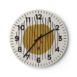 Reloj de pared - Reloj de vidrio - Abstracción cálida - 40x40 cm