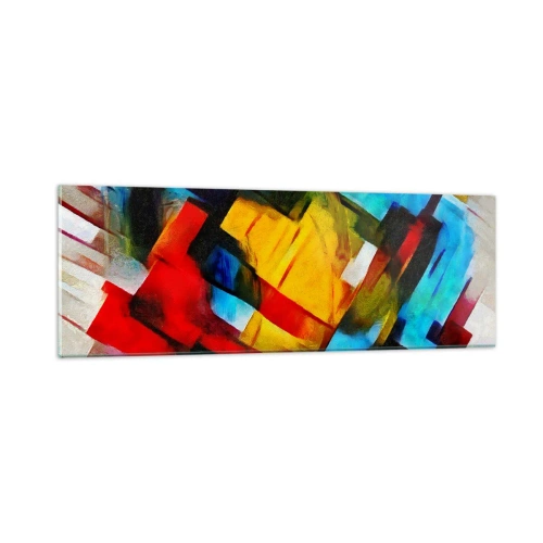 Cuadro sobre vidrio - Impresiones sobre Vidrio - Un popurrí multicolor - 90x30 cm