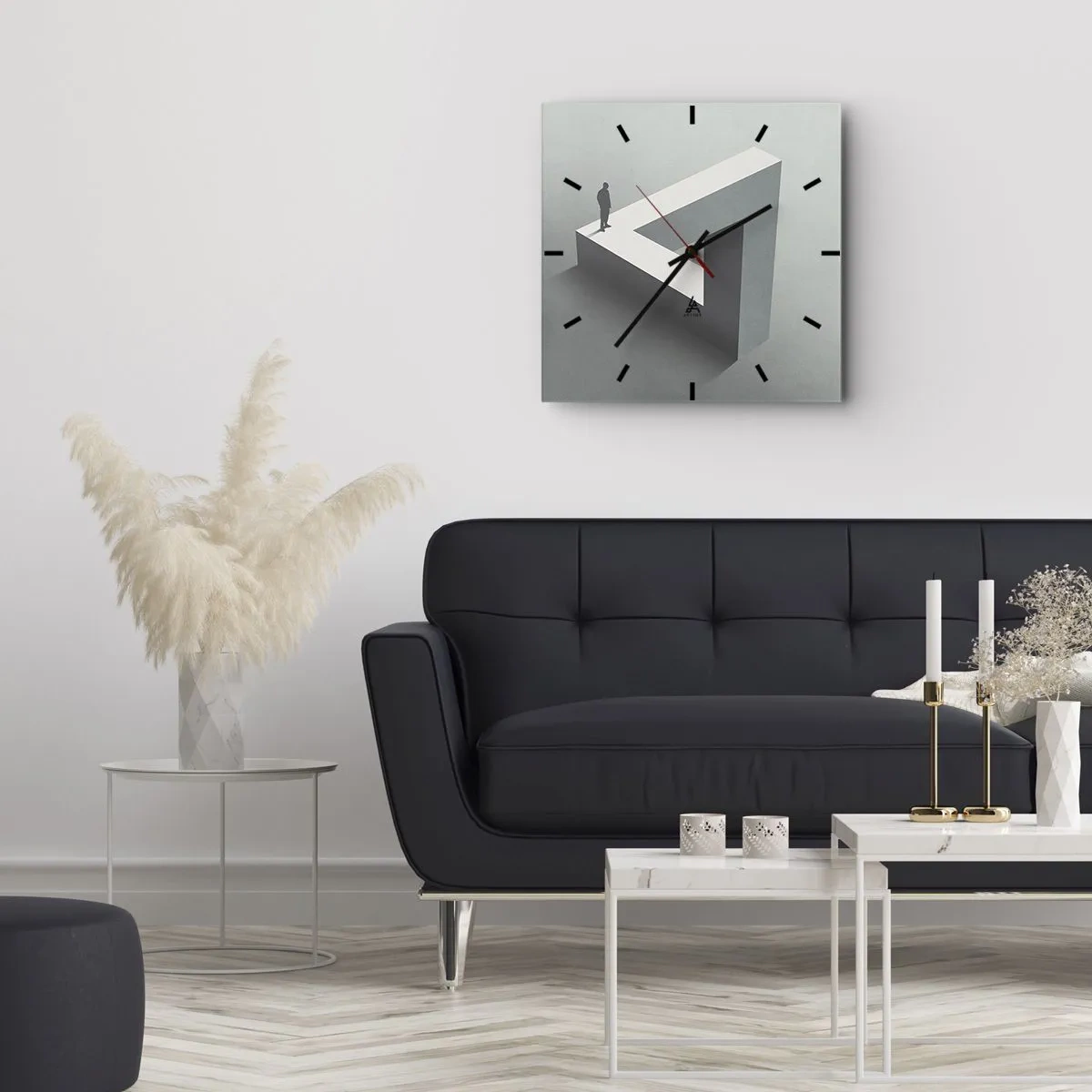 Reloj de pared - Reloj de vidrio - Y, sin embargo, es posible - 40x40 cm