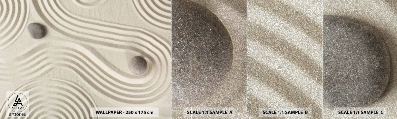 Muestra de fotomural Premium Sand - Un toque de calidez - Abstracción, Pedazo, Arena - 100x30 cm