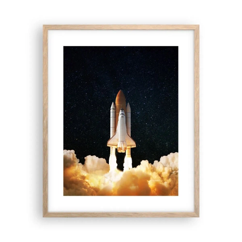Póster en marco roble claro - ¡Ad astra! - 40x50 cm