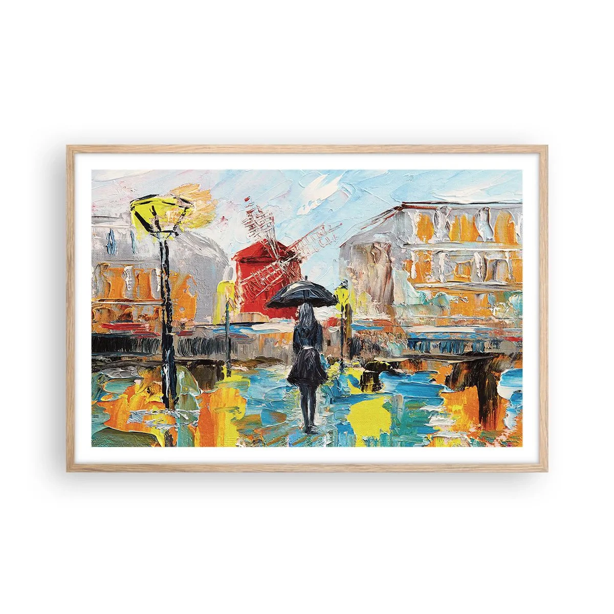 Póster en marco roble claro - Leyendas parisinas - 91x61 cm