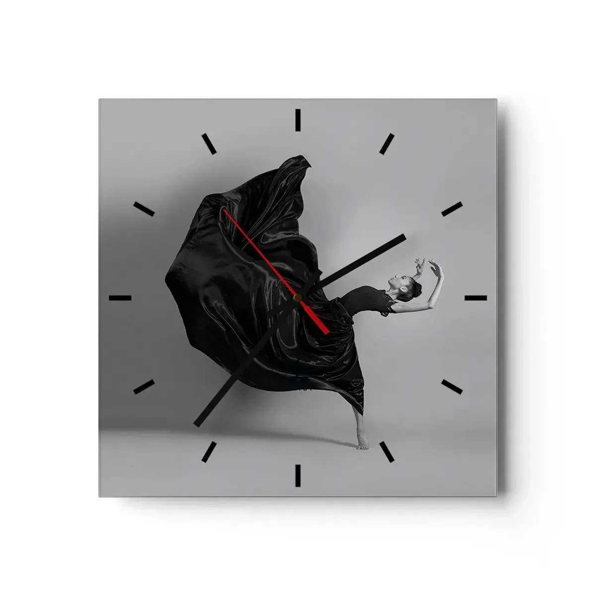 Reloj de pared - Reloj de vidrio - La música da alas - 40x40 cm