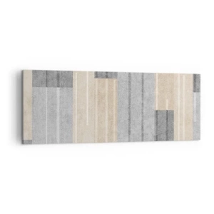 Cuadro sobre lienzo - Impresión de Imagen - Composición geométrica en tonos grises y beige. - 140x50cm - Composición: sostener la vertical - Decoración de pared moderna para salón y dormitorio ARTTOR