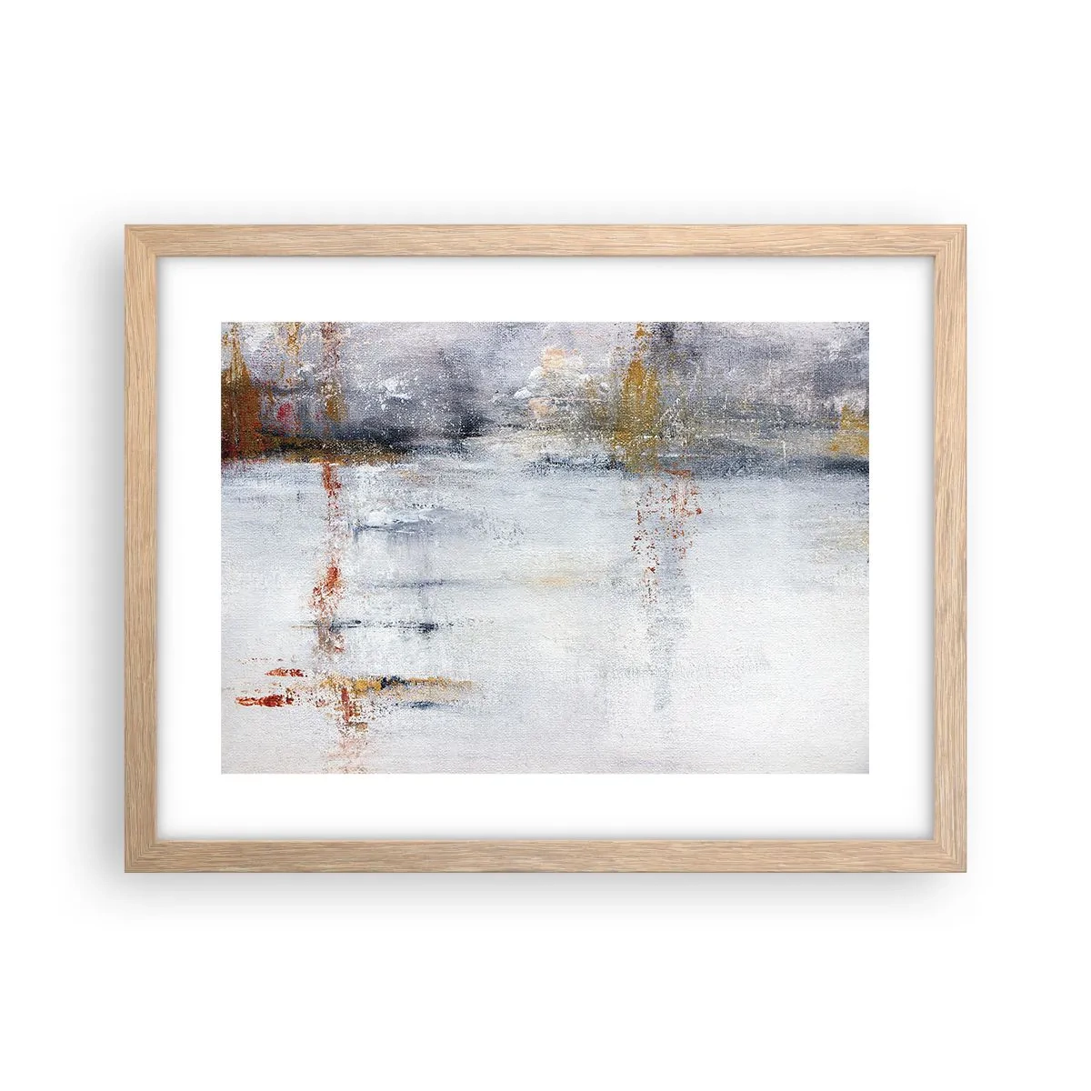 Póster en marco roble claro - Tras una cortina de aire - 40x30 cm