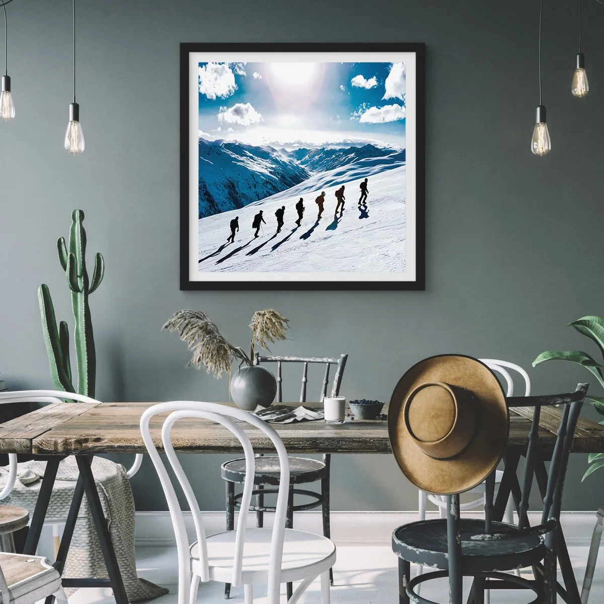 Póster en marco negro - Equipo de conquistadores - 60x60 cm