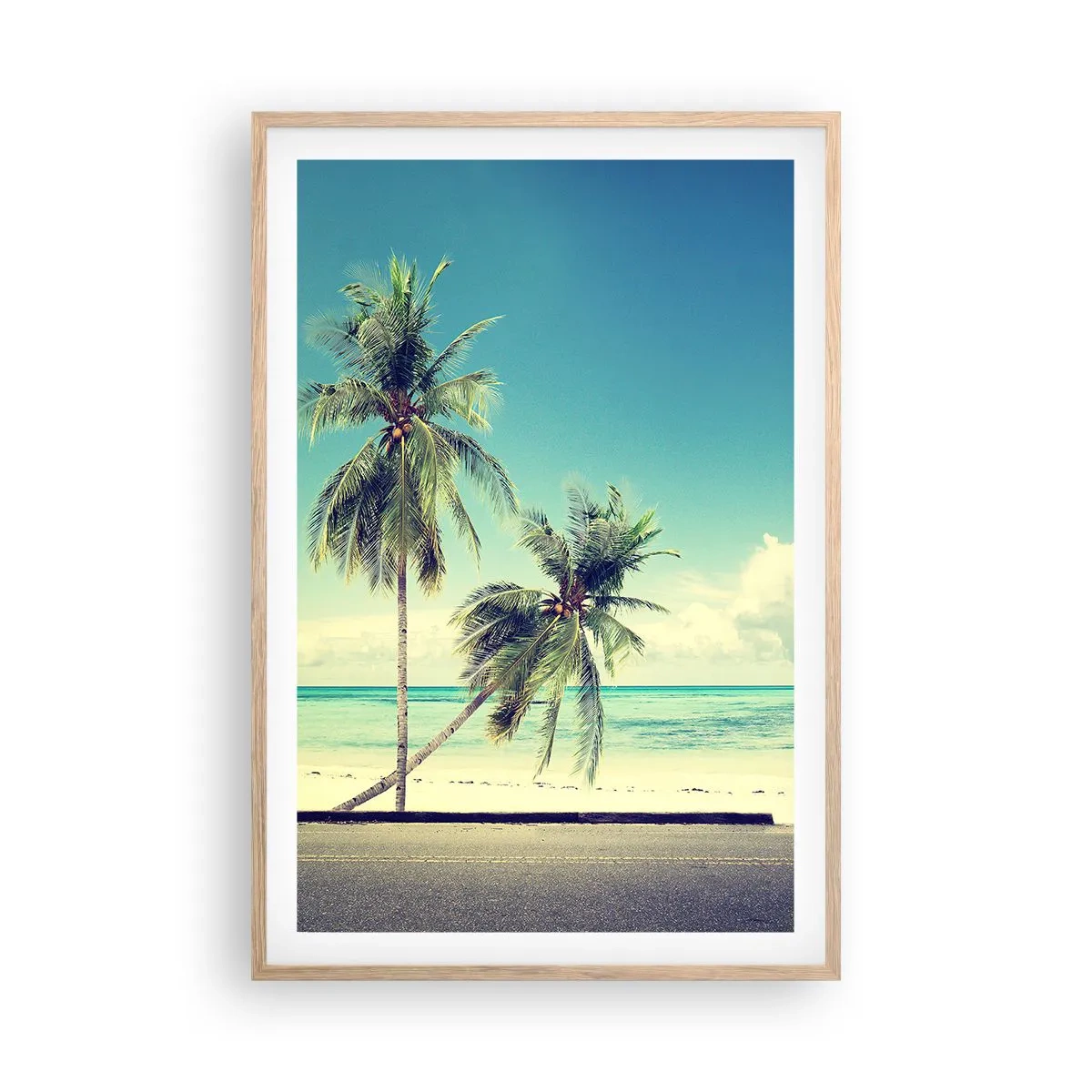 Póster en marco roble claro - Comienzan las vacaciones - 61x91 cm