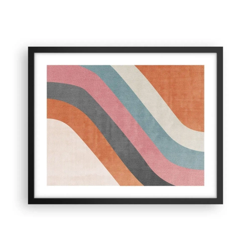 Póster en marco negro - Composición diagonal - movimiento - 50x40 cm