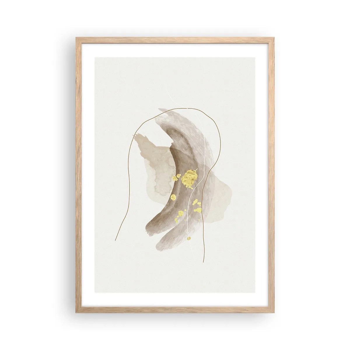 Póster en marco roble claro - Encontrado en el espacio - 50x70 cm