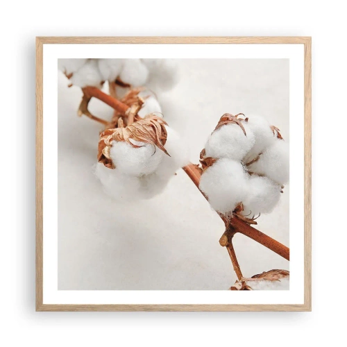 Póster en marco roble claro - Un suave tacto - 60x60 cm