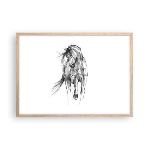 Póster en marco roble claro - En un elegante trote - 70x50 cm