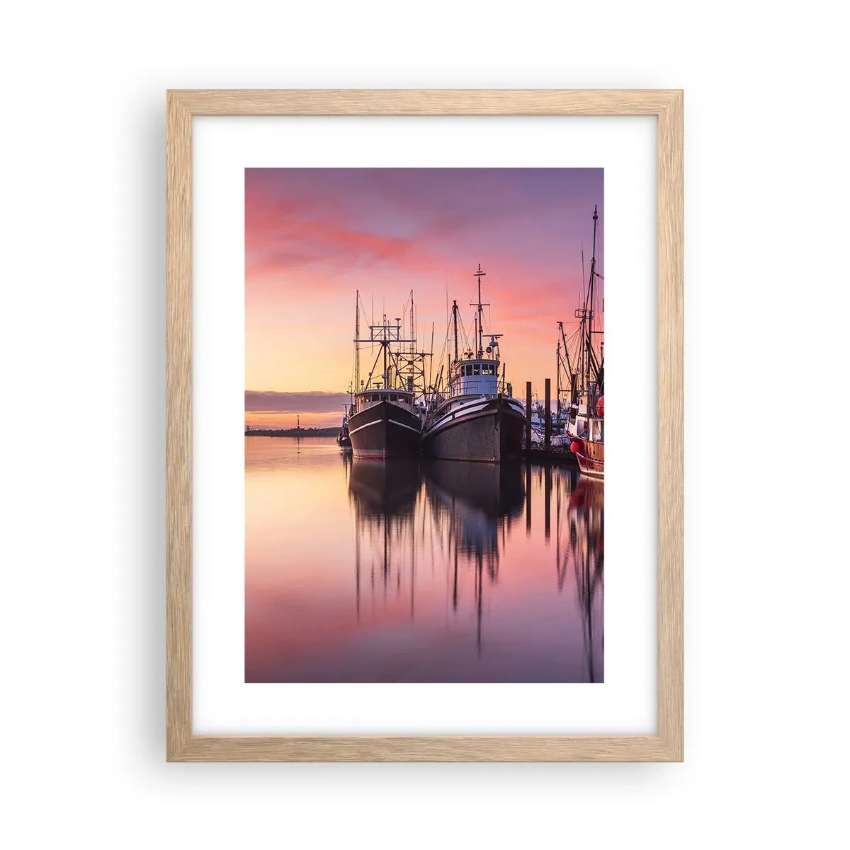 Póster en marco roble claro - Descanso antes de partir - 30x40 cm