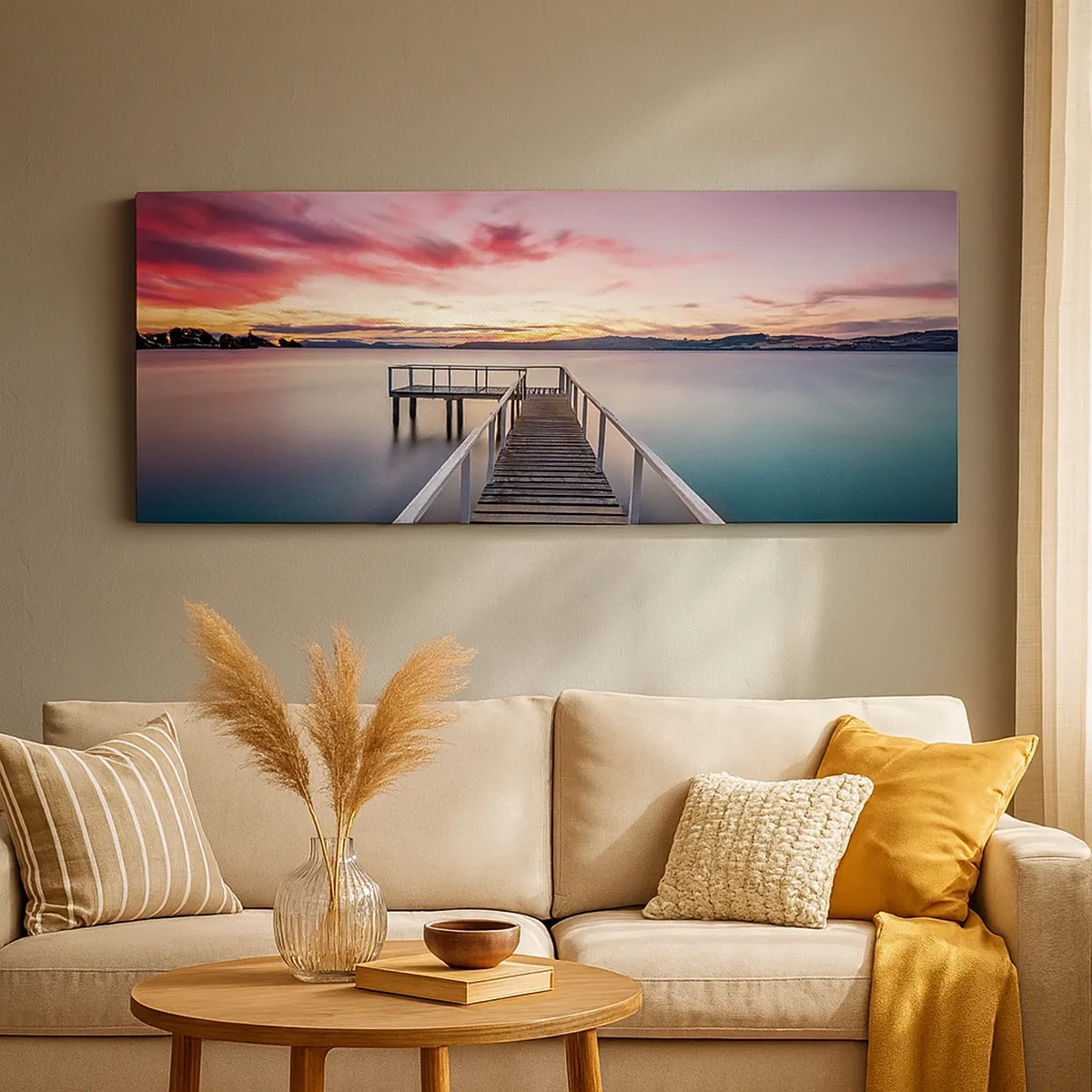 Cuadro sobre lienzo - Impresión de Imagen - La suave llama del atardecer - 30x30 cm