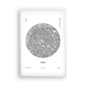 Póster en marco blanco - Anatomía de París - 61x91 cm